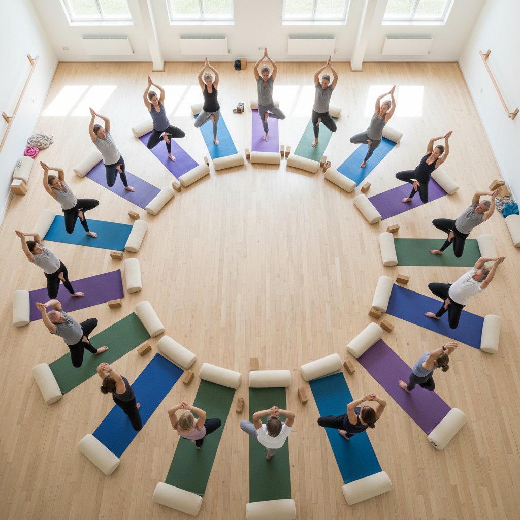 Yoga practice at Qujeji studio